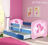Dječji krevet ACMA s motivom, bočna plava + ladica 140x70 07 Pink Fairy