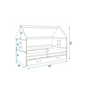 Drveni dječji krevet s klasičnom ladicom DOMI, bijeli 160×80, grafit ladica