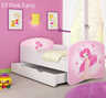 Dječji krevet ACMA s motivom, bočna bijela + ladica 180x80 07 Pink Fairy