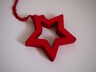 Ukras drveni - zvijezda crvena - 8.5cm