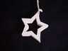 Ukras drveni - zvijezda bijela - 8.5cm