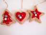 Ukras za bor, oblik bor/srce/zvijezda 9cm