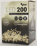 200 LED žaruljica TOPLO BIJELE - 10 metara - Prozirna žica - IP 44