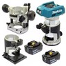 MAKITA akumulatorska glodalica DRT50RTYX2 (18V,Li-ion,2x5A, nastavci)