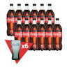 Coca-Cola Zero paket 12 x 1 l + 6 čaša na poklon