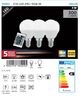 ŽARULJA LED, SET 3 KOM, E14 ,3X4W, 3000K, 300 lm, RGB-BIJELA DIMABILNA