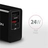 AXAGON ACU-QS24 zidni punjač 1x USB-A QC 3.0 i 1x 1,2A, 24W, crni