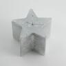 Svijeća metalik zvijezda 9,5x8cm srebrna