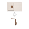 Set Notus SQ101W sudoper + Zora PVD slavina, Silica/Bakar