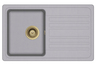 Set Notus SQ101W sudoper + Zora PVD slavina, Alumetallic/Zlato