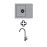 Set Notus SQ102W sudoper + Vida PVD slavina, Alumetallic/Grafit