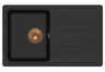Set Notus SQ101W sudoper + Zora PVD slavina, Black metallic/Bakar