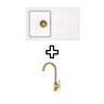 Set Notus SQ101W sudoper + Vida PVD slavina, Alba/Zlato