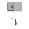 Set Notus SQ101W sudoper + Zora PVD slavina, Alumetallic/Bakar