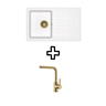 Set Notus SQ101W sudoper + Zora PVD slavina, Alba/Zlato