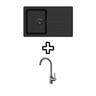 Set Notus SQ101W sudoper + Vida PVD Black slavina, metallic/Grafit