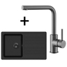 Set Notus SQ101W sudoper + Zora PVD slavina, Black metallic/Grafit