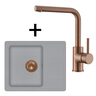 Set Notus SQ102W sudoper + Zora PVD slavina, Alumetallic/Bakar