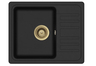 Set Notus SQ102W sudoper + Vida PVD slavina, Black metallic/Zlato