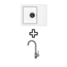 Set Notus SQ102W sudoper + Vida PVD slavina, Alba/Grafit