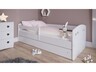 Drveni dječji krevet Julia s ladicom - bijeli - 160x80cm