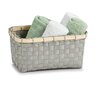 Zeller Košara za odlaganje, plastika/bambus, siva, 24 x 15 x 12 cm, 14242
