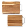 Zeller Daska za rezanje/posluživanje s metalnom drškom, akacija, 33 x 23 x 1,5 cm, 25573