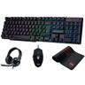 Bytezone BZ-X4EU gaming set, membranska gaming tipkovnica + žičani gaming miš + slušalice + podloga, crni