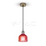 V-TAC staklena visilica, crvena