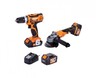 VILLAGER FUSE akumulatorski set (bušilica VLN 3220 + kutna brusilica VLN4320 + 1x3,0Ah baterija + punjač) 072303