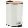 TENDANCE Kante za smeće na pedalu 2,5l, metal/bambus, bijela