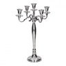 Svijećnjak za 5 svijeća, srebrni 42 cm