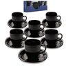 Luminarc šalice za kavu s tanjurićima Carine  6/1, 220 ml, crne