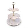 Etažer porculanski na 3 nivoa, zlatni rub