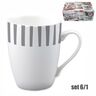 Porculanske šalice  6/1, 400 ml, prugasti dekor