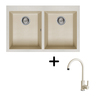 Elleci Quadra 350 sudoper + slavina C01 Bianco antico