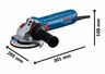 BOSCH Professional kutna brusilica GWS 12-125 S u kartonu
