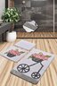 Kupaonski set tepiha Alacati 40x60cm, 50x60cm i 60x100cm, 3/1, rozi