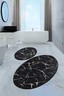 Kupaonski set tepiha Marble 50x60cm i 60x100cm, 2/1, crni