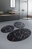 Kupaonski set tepiha Marblel 50x60cm, 50x60cm i 60x100cm, 3/1, crni