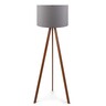 Podna svjetiljka OAK, E27, sivo/tamno smeđa