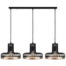 Visilica FELLINI 3, 3 x E27,  bakreno/crna