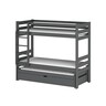 Drveni dječji krevet na kat Lessi s tri kreveta i spremištem, 190 x 90 cm, grafit