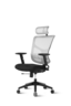 Ergovision Essent 01, uredska stolica, bijelo-siva leđa/crno sjedalo