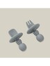 InterBaby silikonski set pribora za samostalno hranjenje, Petrol Grey
