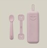 Interbaby set silikonskog pribora za jelo, Dark Pink