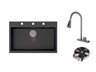 SINK SOLUTION set sudoper + slavina NIAGARA, crni