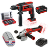 Einhell PXC set alata (AXXIO 18/115 Q, TC-ID 18 Li, 1X 18V 4,0Ah, set svrdla i bitova, rezne ploče)