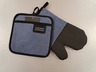 Set za kuhinju neopren, 2/1, rukavica/podmetač, 18x30/20x20cm, plava