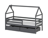 Drveni dječji krevet Aron s ladicom 160x80 cm, grafit
